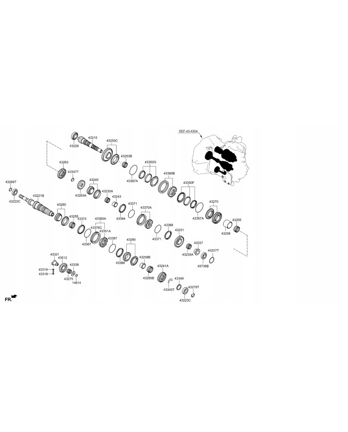 Wałek sprzęgłowy Hyundai IX 35 Kia Sportage 2.0 43221-39403 62650
