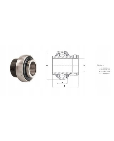 Łożysko GE30-XL-KRR-B 30x62x48,5 (18) GE30KRRB