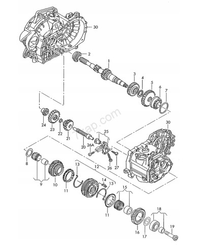 Łożyska dekla 02s311375E 02s311376C auta grupy VW skrzynie 6-cio biegowe