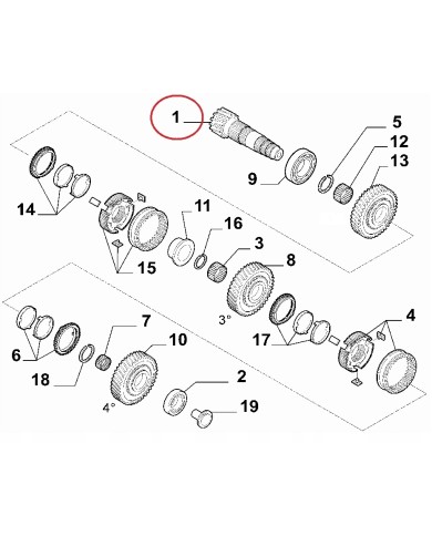 Wałek Główny Boxer Ducato Jumper M40 15 55233382 12905 12906